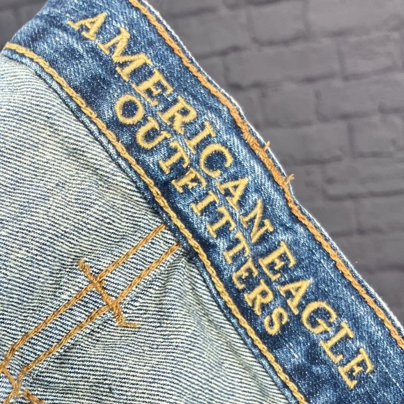 American Eagle Outfitters Mens 28 X 30 Dark Wash Slim Straight 100% Cotton Jeans - Picture 3 of 5